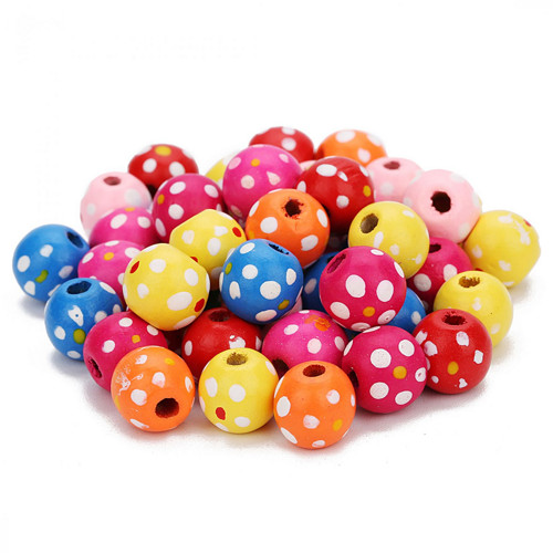 Dřevěné korálky květ 10 mm (10g) - mix