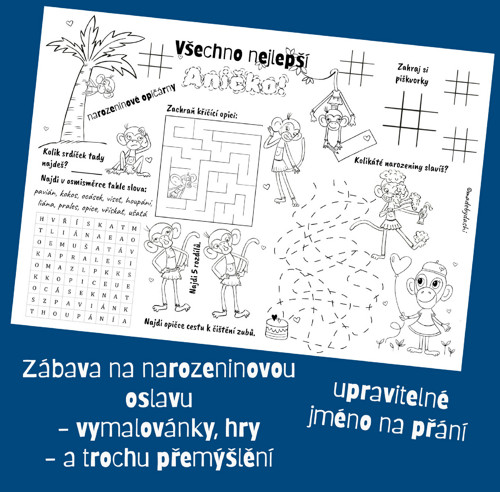 Zábava na dětskou oslavu - narozeninové opičárny