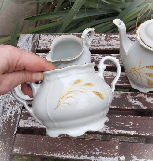 Vintage porcelánová cukřenka Zlatý klas