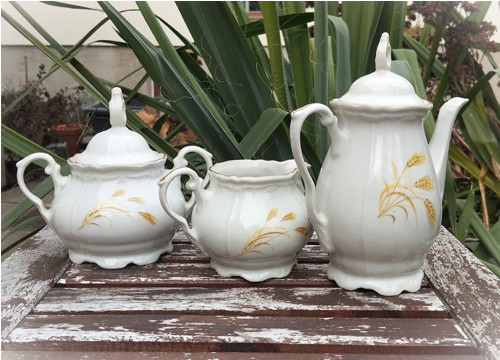 Vintage porcelánová mlékovka Zlatý klas