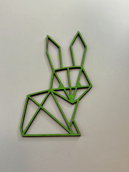 Dřevěný geometrický obraz KRÁLÍK