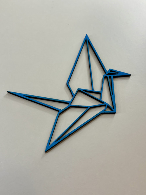Dřevěný geometrický obraz ORIGAMI JEŘÁB