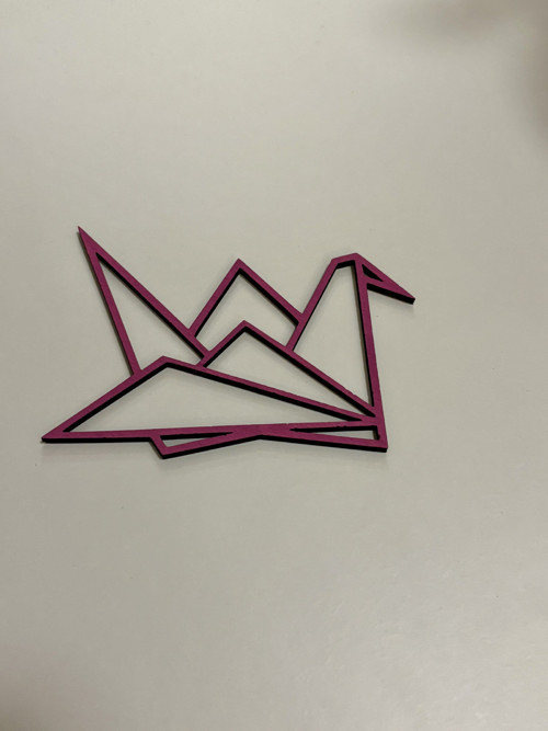 Dřevěný geometrický obraz ORIGAMI JEŘÁB