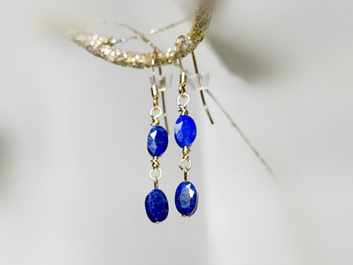 "NALI" náušnice GOLD FILLED lápis lazuli