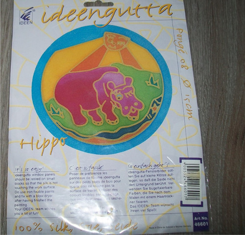 Hedvábný Obrázek Kruh 15 Cm - Hroch