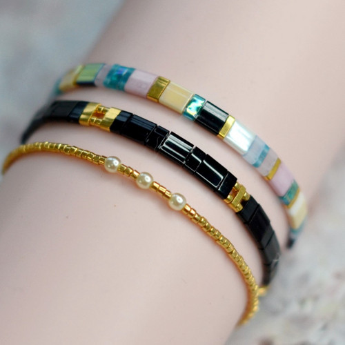 Sada 3 náramků Miyuki v boho stylu