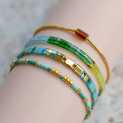Sada 4 náramků Miyuki v boho stylu