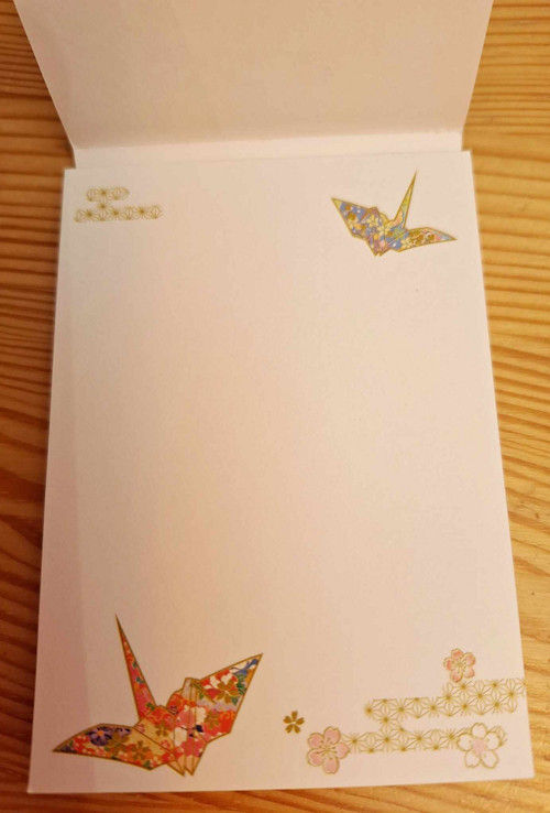 Nádherné dopisní papír "Origami"z Japonska 5ks