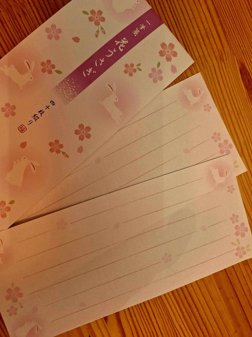 2x dopisní papír z Japonska Usagi - Zajíc