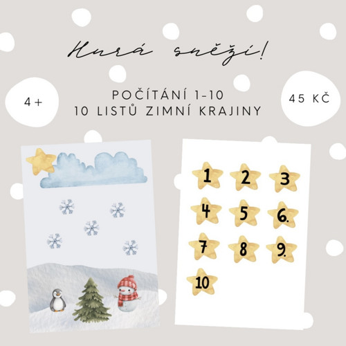 Počítání 1-10 - Hurá sněží (PDF - tisk)