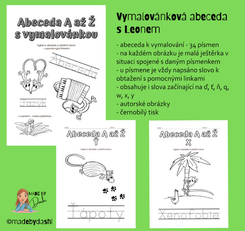 Abeceda A až Ž s vymalovánkou - malá ještěrka — foto 1