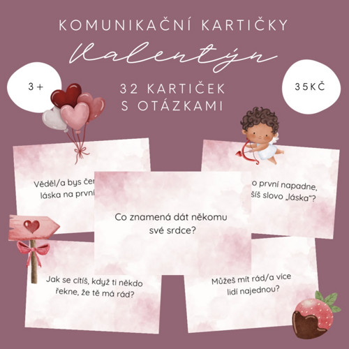 Komunikační kartičky - Valentýn/láska (PDF - tisk)