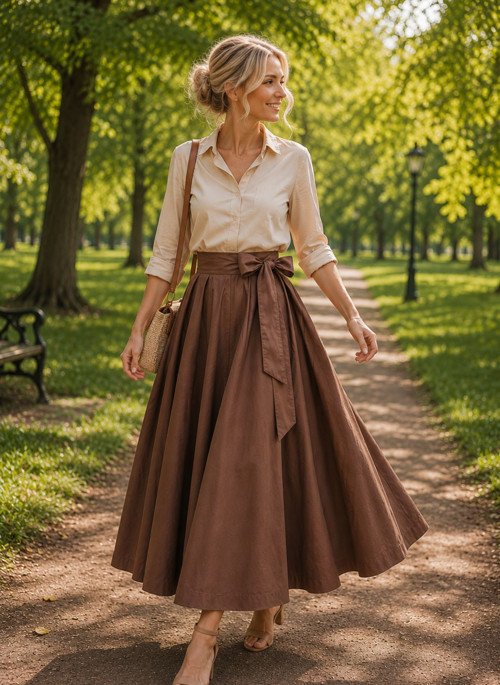 Kolová Oříšková Sukně — foto 1