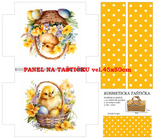 Panel na taštičku bavlna — foto 1