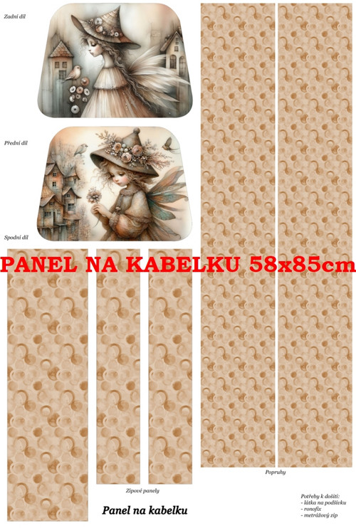 Panel na kabelku bavlna