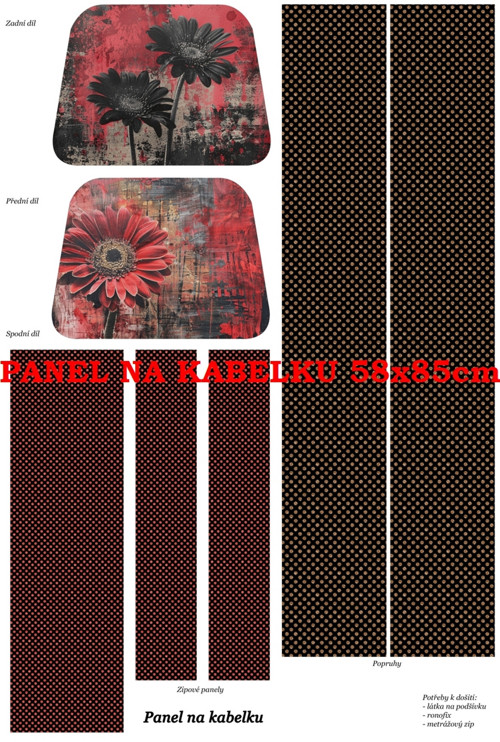 Panel na kabelku bavlna — foto 1
