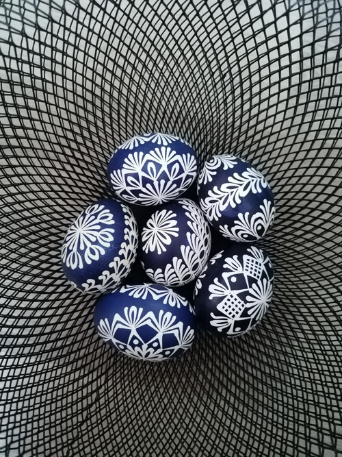 Kraslice Modrotisk 3 - sada 6 ks — foto 1