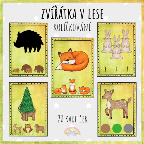 Zvířátka v lese, kolíčkování — foto 1