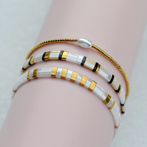 Sada 3 náramků Miyuki v boho stylu