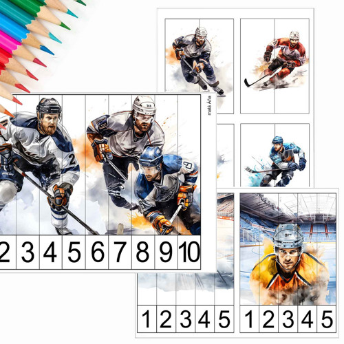 HOKEJ - počítání a puzzle pro nejmenší v PDF
