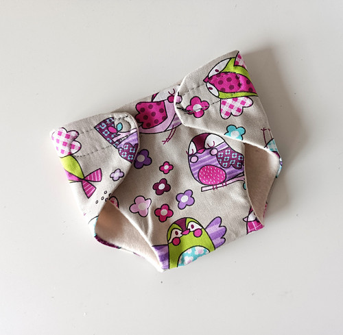 Kalhotky pro panenku Baby born 43 cm - Ptáčky neon