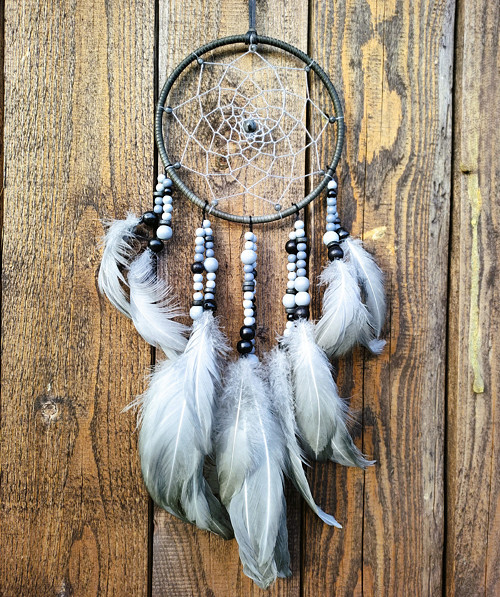 Lapač snů-authentic-12 cm - šedý s labradority