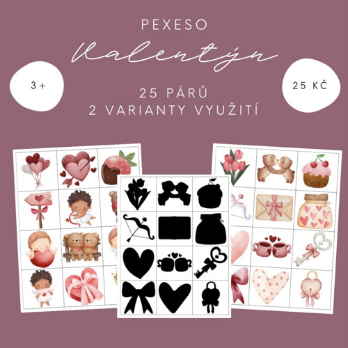 Pexeso - Valentýn (PDF - tisk)