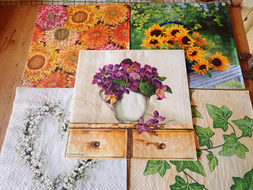 Ubrousky na decoupage - květinová sada III