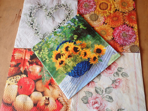 Ubrousky na decoupage - květinová sada IV