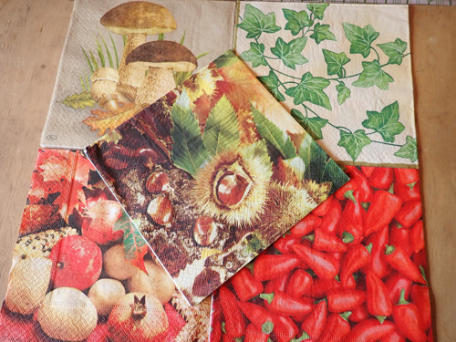 Ubrousky na decoupage - podzimní sada