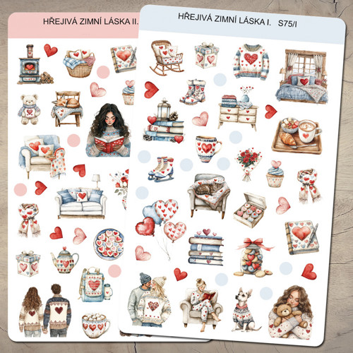Samolepky do diáře - Hřejivá zimní láska