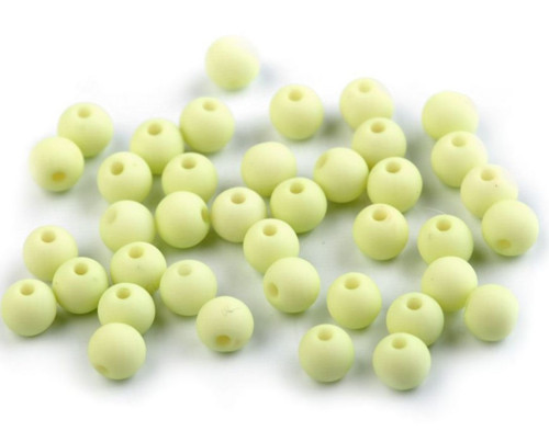 Plastové matné korálky 6 mm (100ks) - limetka