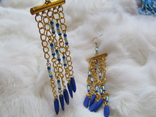 Náušnice "Golden Blue"