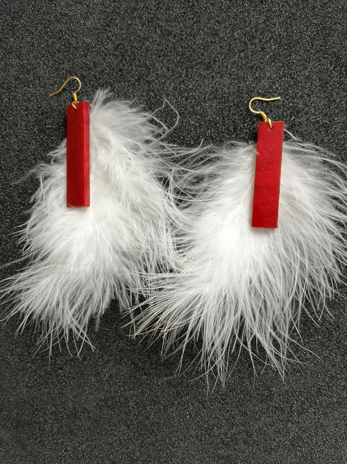 Náušnice "Red & White" — foto 1