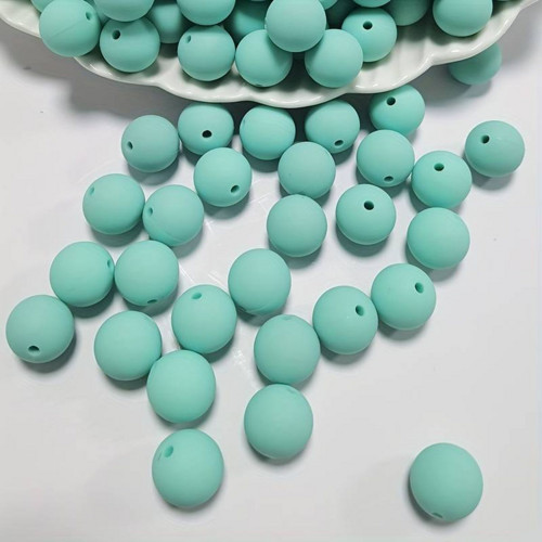 Plastové matné korálky 8 mm (25ks) - zelenkavá