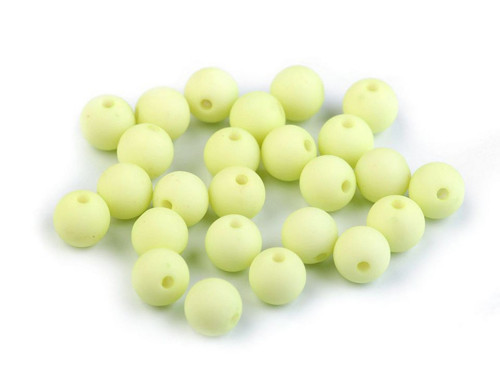 Plastové matné korálky 8 mm (25ks) - limetka