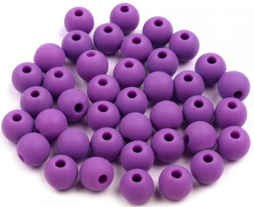 Plastové korálky 8 mm (25ks) - fialová