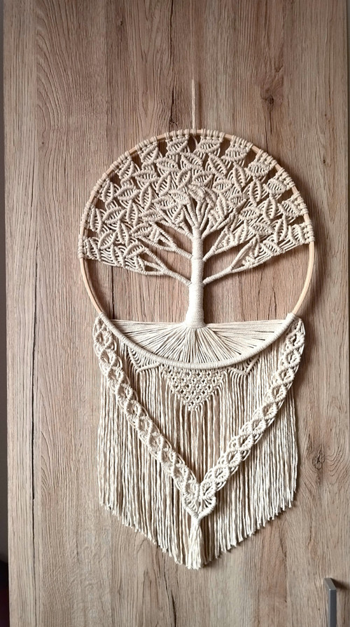 Macramé Strom života Přírodní — foto 1