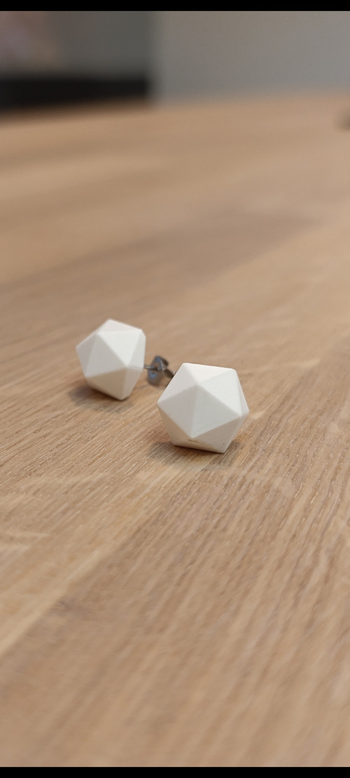 Náušnice polygon White