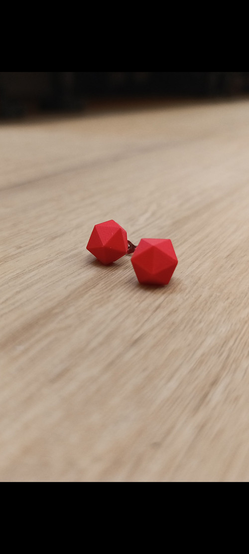 Náušnice polygon Red
