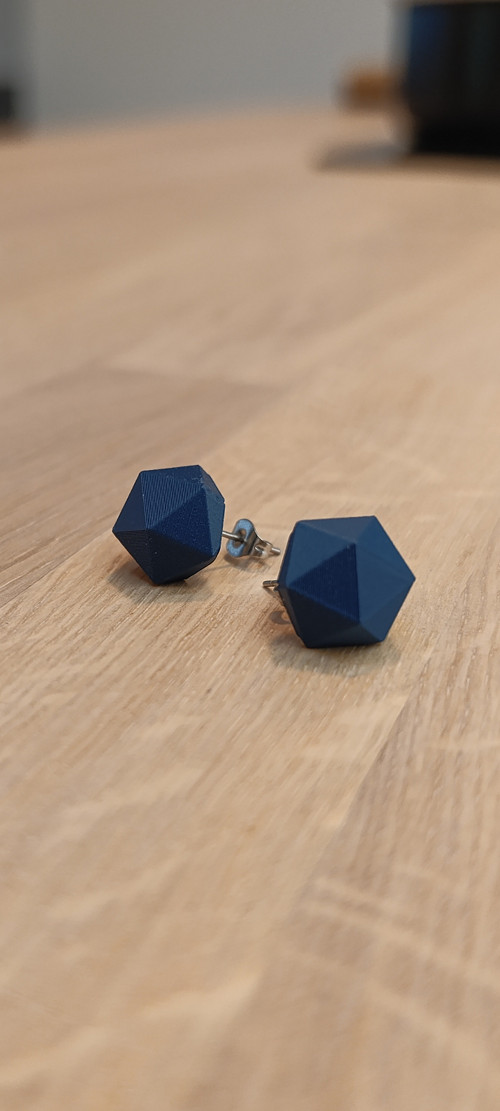Náušnice polygon Navy