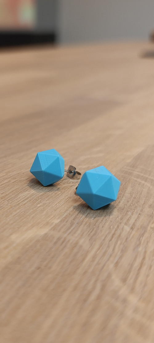 Náušnice polygon Blue