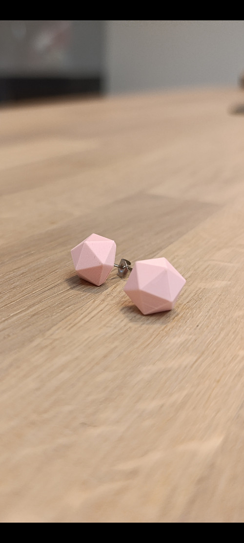 Náušnice polygon Pink