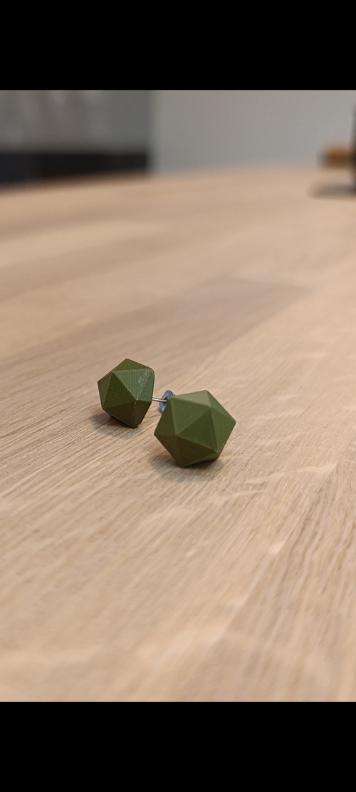 Náušnice polygon Khaki