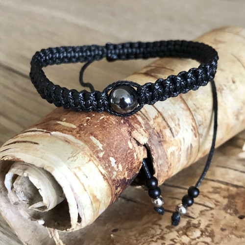 Náramek Shamballa Hematit S Popisem