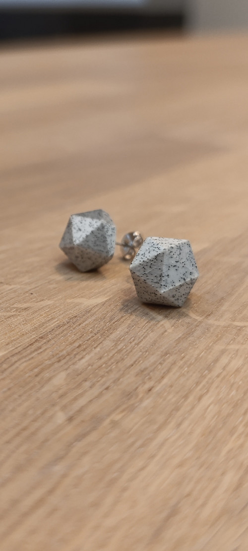 Náušnice polygon Mramor grey