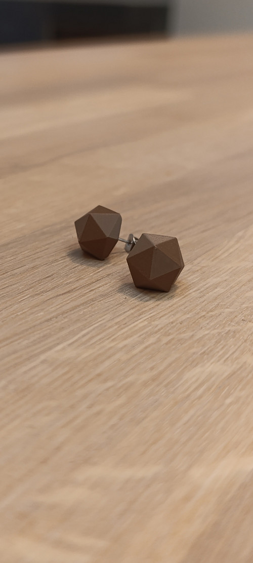Náušnice polygon Brown