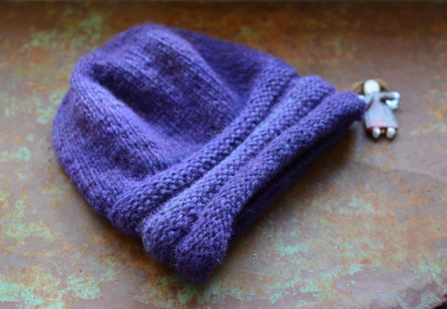 Fialová dámská čepice merino/alpaka/polyamid