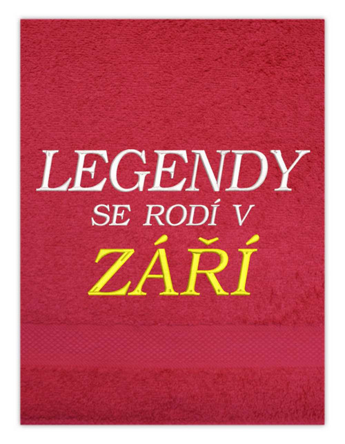 Osuška s výšivkou - Legendy se rodí v ...
