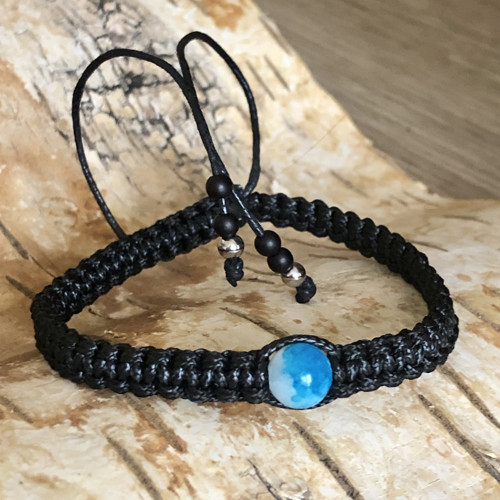 Shamballa Náramek Tyrkysovo Bílý Jadeit S Popisem